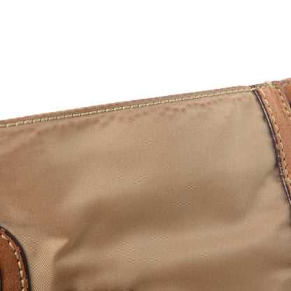 Prada Tessuto Nylon Calfskin Pushlock Satchel Brown 13 of 30