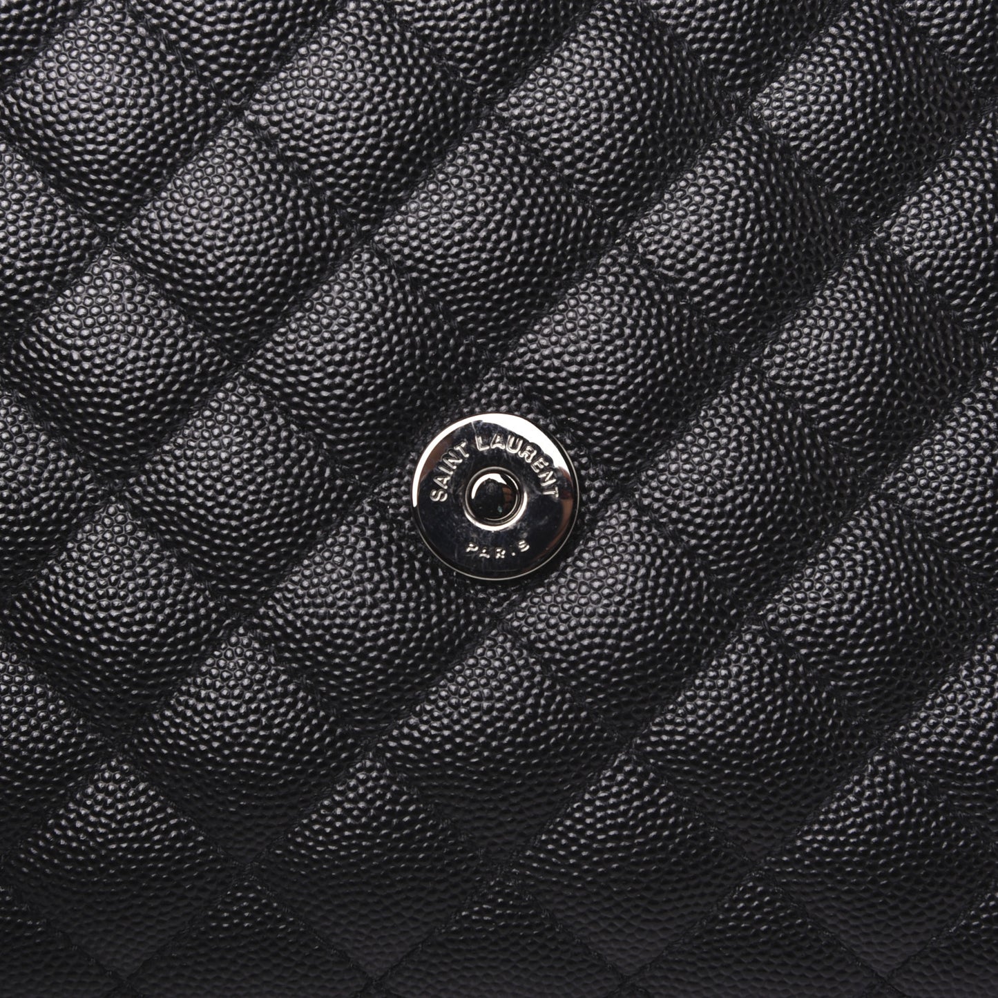 Grain De Poudre Textured Mixed Matelasse Triquilt Medium Monogram Satchel Black