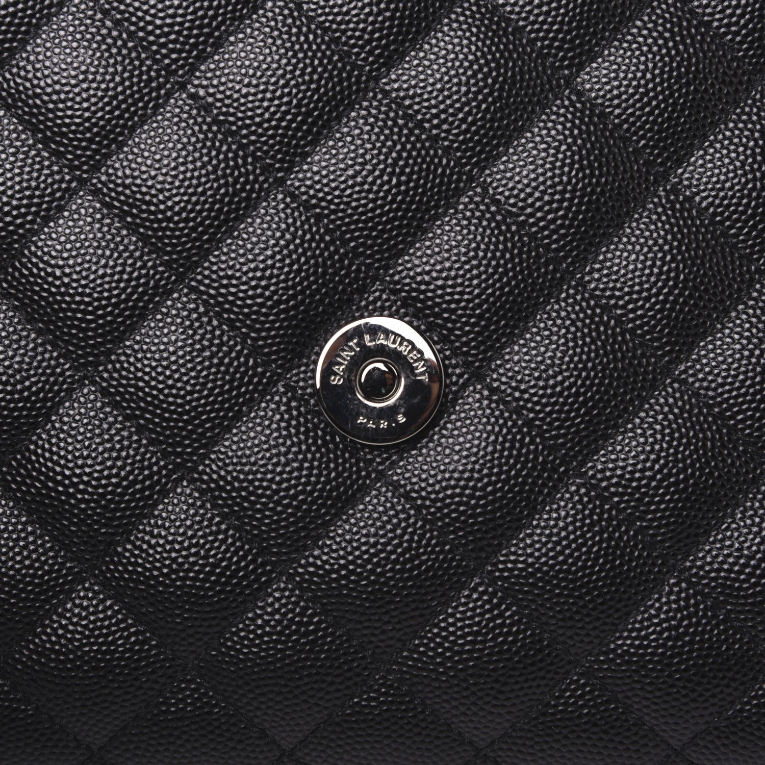 Saint Laurent Grain De Poudre Textured Mixed Matelasse Triquilt Medium Monogram Satchel Black 15 of 15