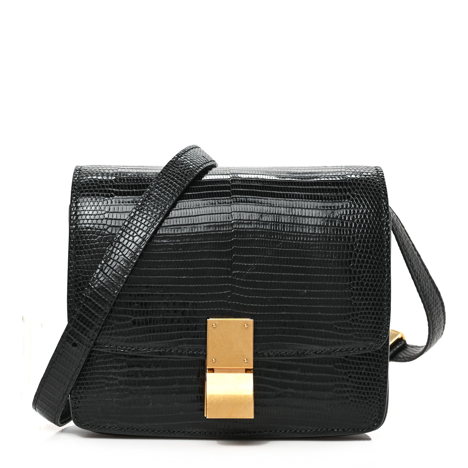 Celine Lizard Small Classic Box Flap Bag Black 1 of 8