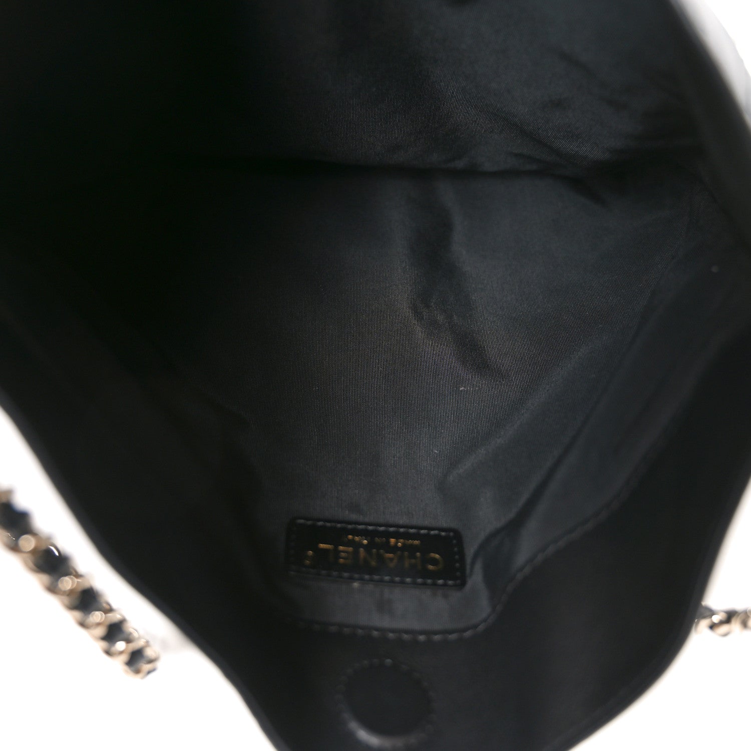 Chanel Calfskin Quilted Chain Flat Tote Black 5 of 10