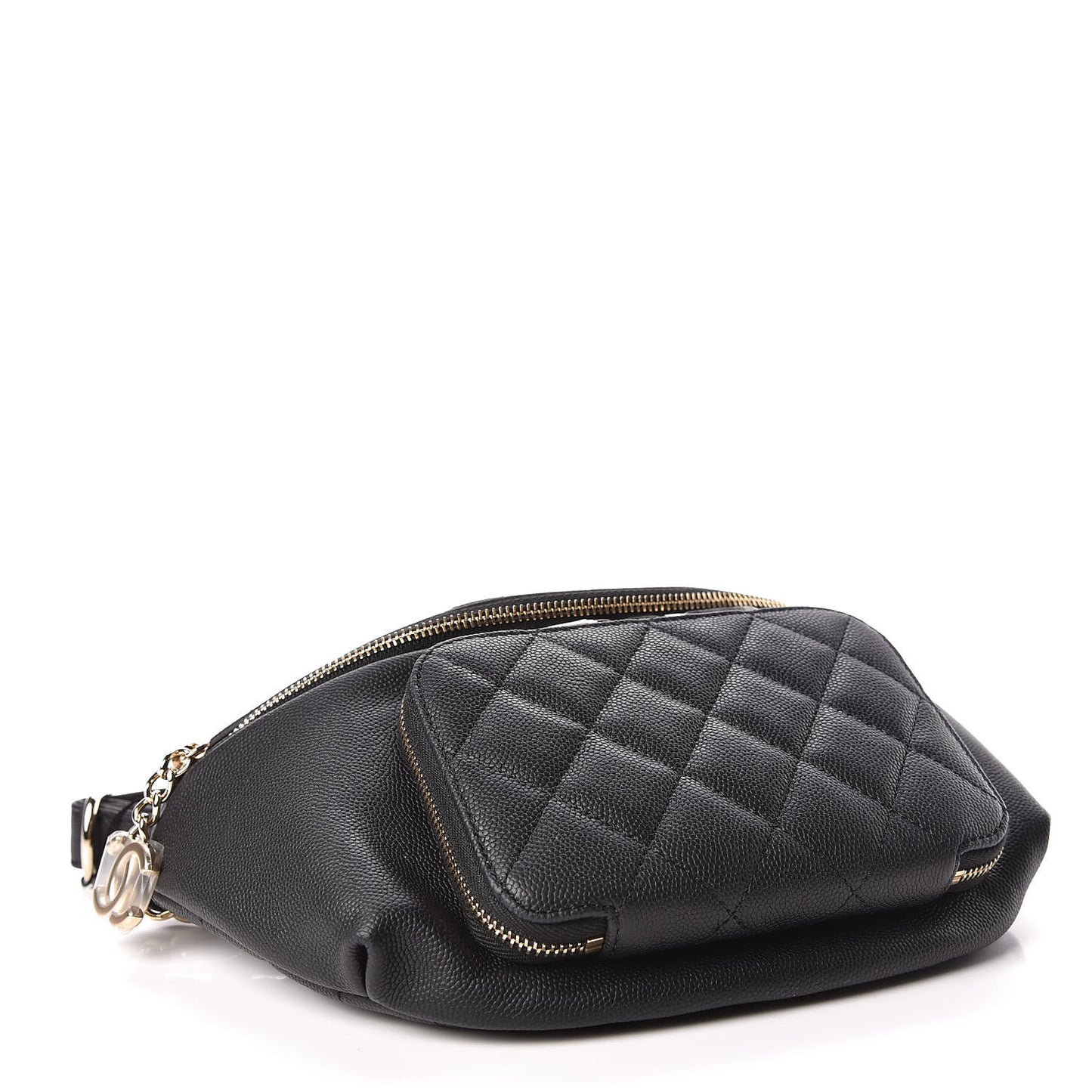 Caviar Quilted Business Affinity Waist Belt Bag Black
