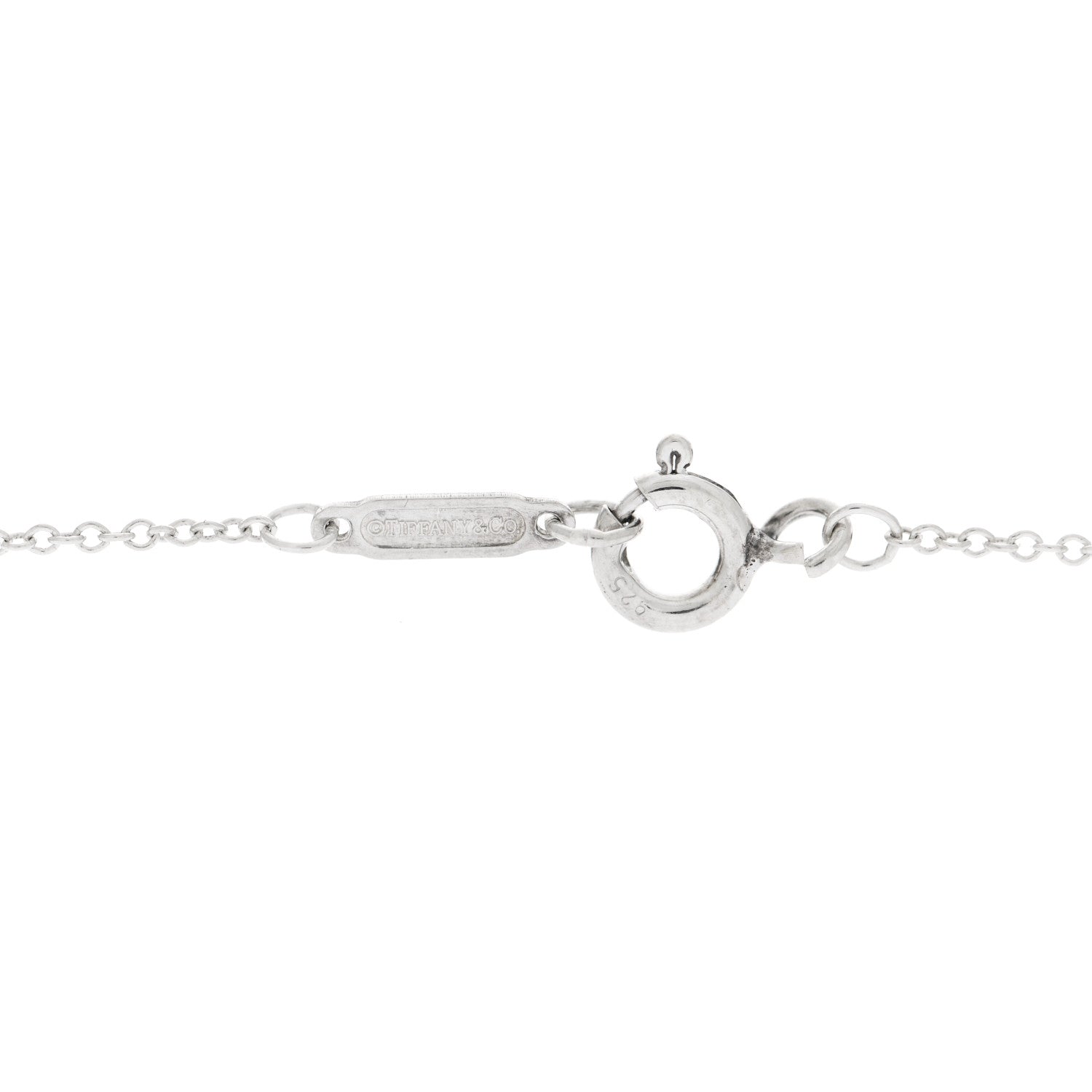 Tiffany Sterling Silver Diamond Heart Key Pendant Necklace 4 of 4