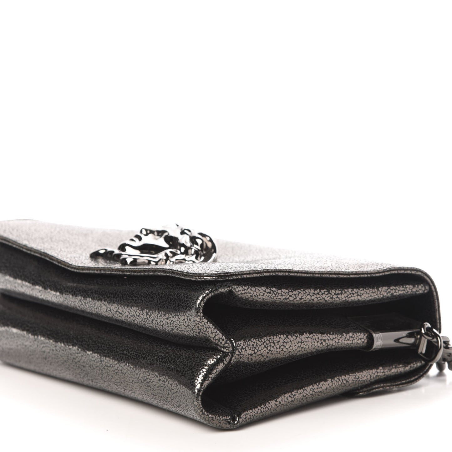 Metallic Suede Palazzo Sultan Shoulder Bag Antracite