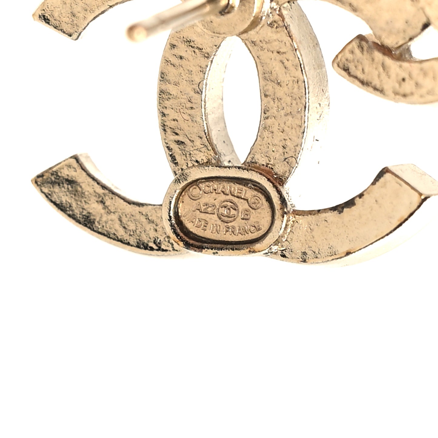 Crystal Double CC Earrings Gold Black