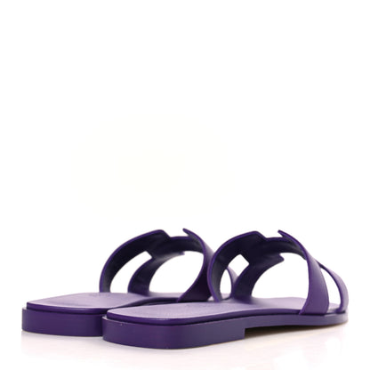 Hermes Calfskin Oran Sandals 37 Violet Majorette 4 of 8