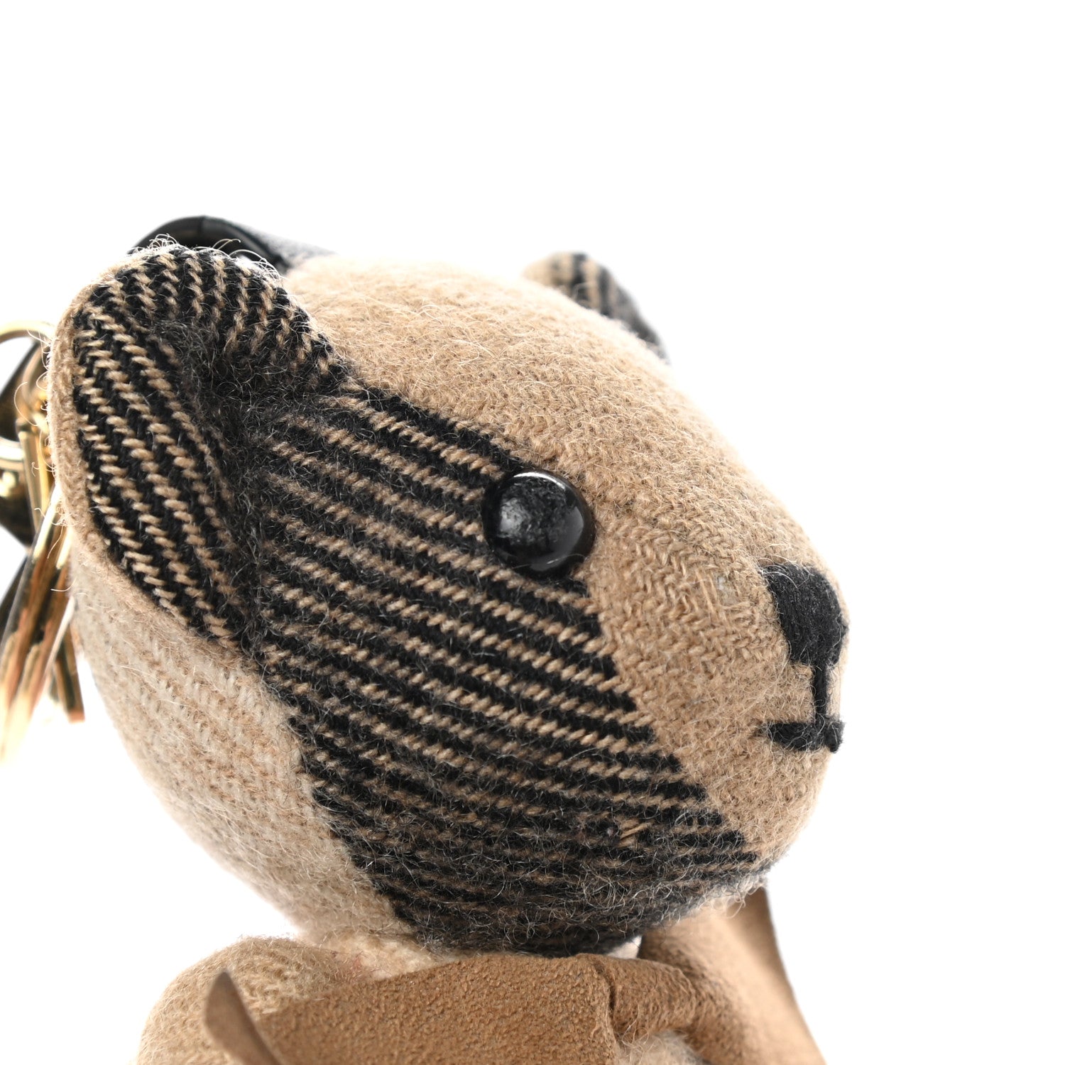 Burberry Cashmere Calfskin Thomas Bow Tie Teddy Bear Keychain Charm Archive Beige 3 of 6