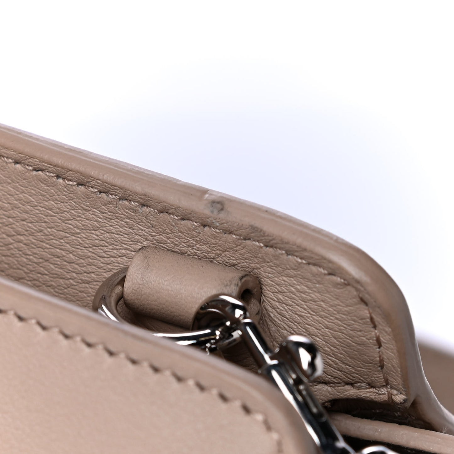Calfskin Crocodile Embossed Baby Monogram Downtown Cabas Dark Beige