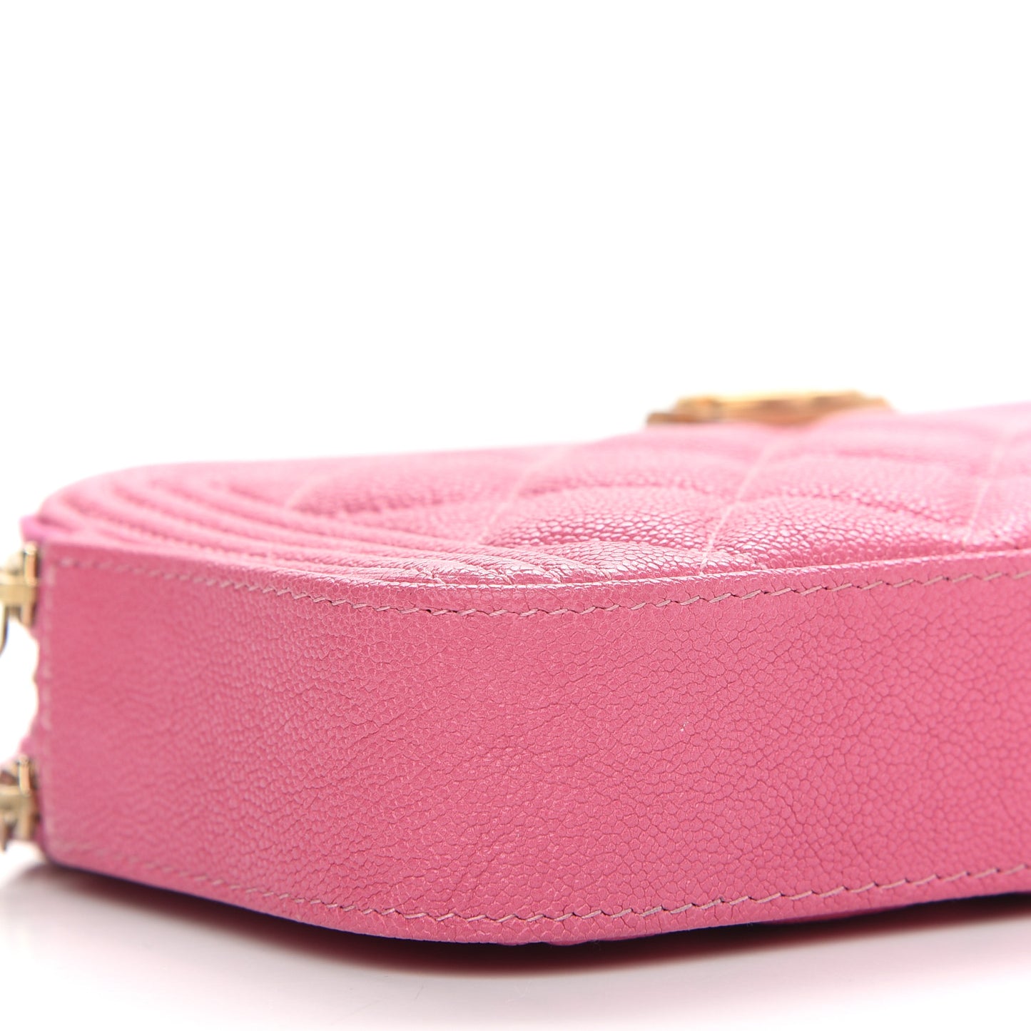 Caviar Quilted Small Boy Clutch With Chain Pink