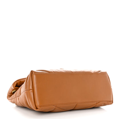 Saint Laurent Lambskin Quilted Small Loulou Puffer Monogram Chain Satchel Dark Honey 4 of 9