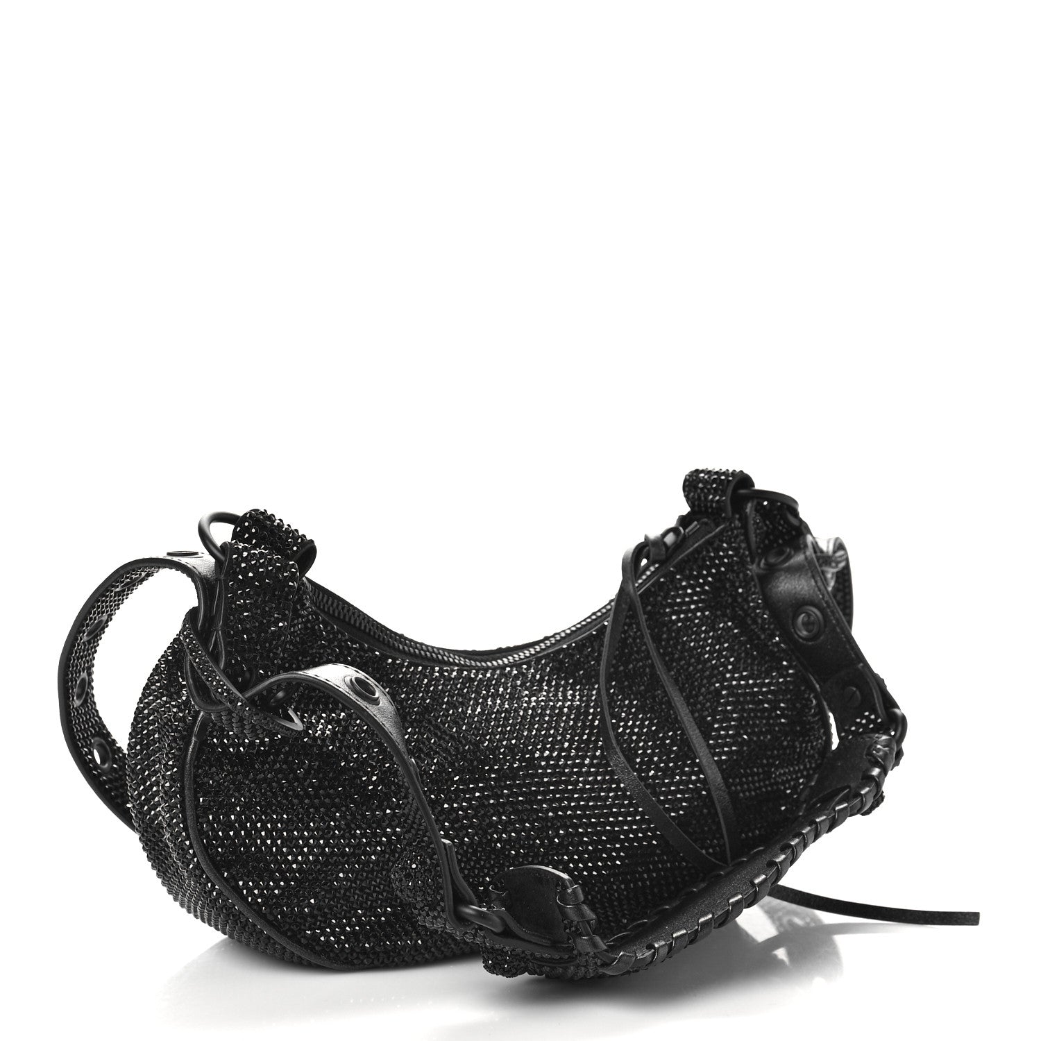 Balenciaga Strass Suede Le Cagole Shoulder Bag XS Black Jet 5 of 13