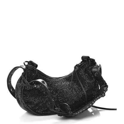 Balenciaga Strass Suede Le Cagole Shoulder Bag XS Black Jet 5 of 13