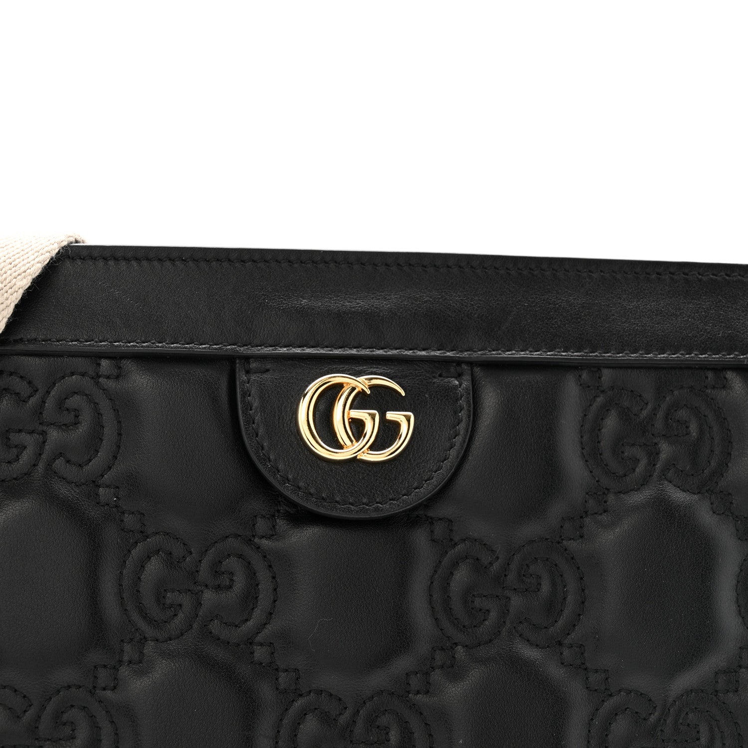Gucci Calfskin GG Matelasse Small Slim Chain Shoulder Bag Black Natural 9 of 15