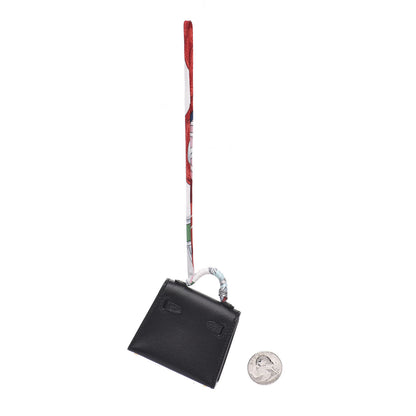 Hermes Tadelakt Mini Kelly Twilly Bag Charm Black 2 of 4