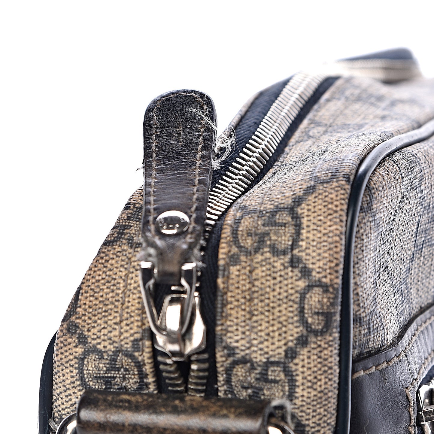 GG Plus Monogram Selleria Calfskin Medium Messenger Bag Beige Blue