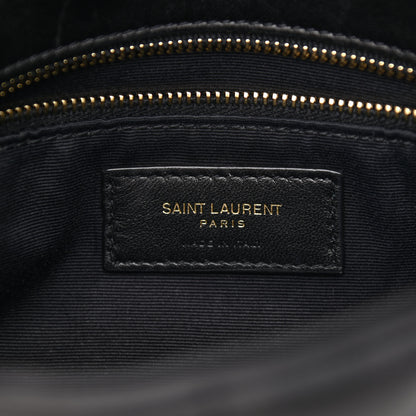 Saint Laurent Lambskin Quilted Toy Loulou Puffer Monogram Chain Satchel Black 6 of 10