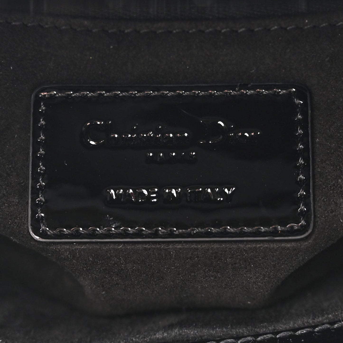 Ultraglossy Patent Cannage Small Lady Dior Black