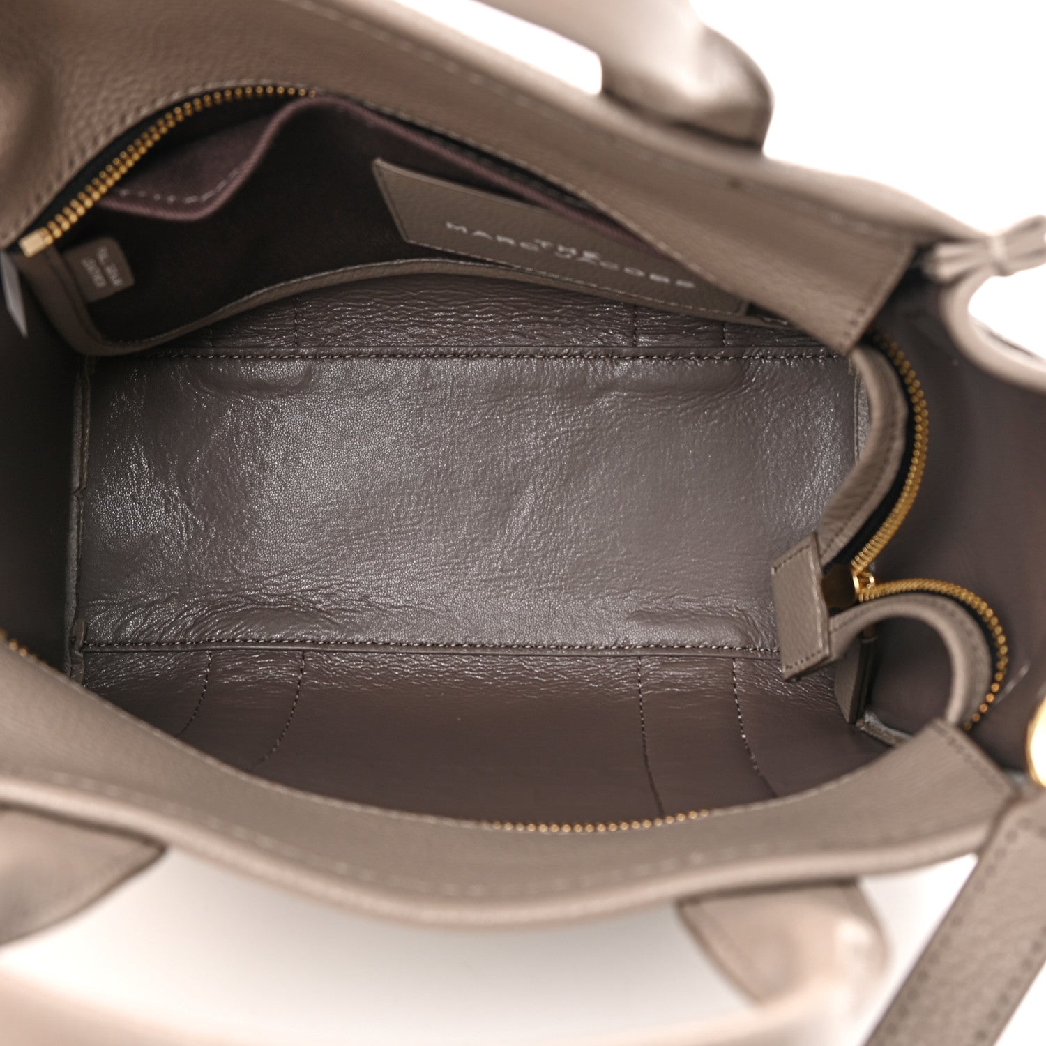 Marc Jacobs Grained Calfskin Mini The Tote Bag Cement 5 of 15