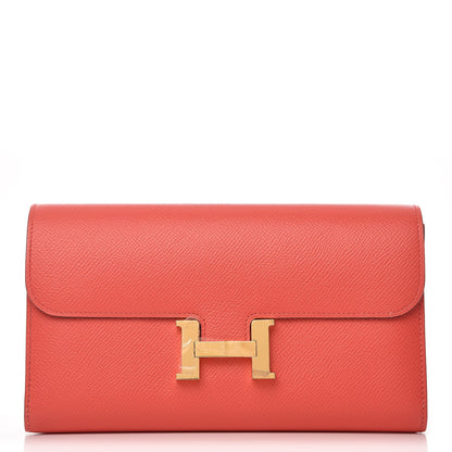 Hermes Epsom Constance Long Wallet Rose Jaipur 1 of 7
