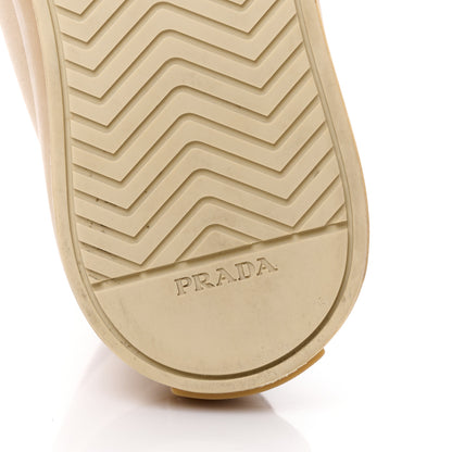 Prada Gabardine Triangle Logo Bi-Color Wheel High Top 35mm Sneakers 38.5 Corda Kaki 6 of 10