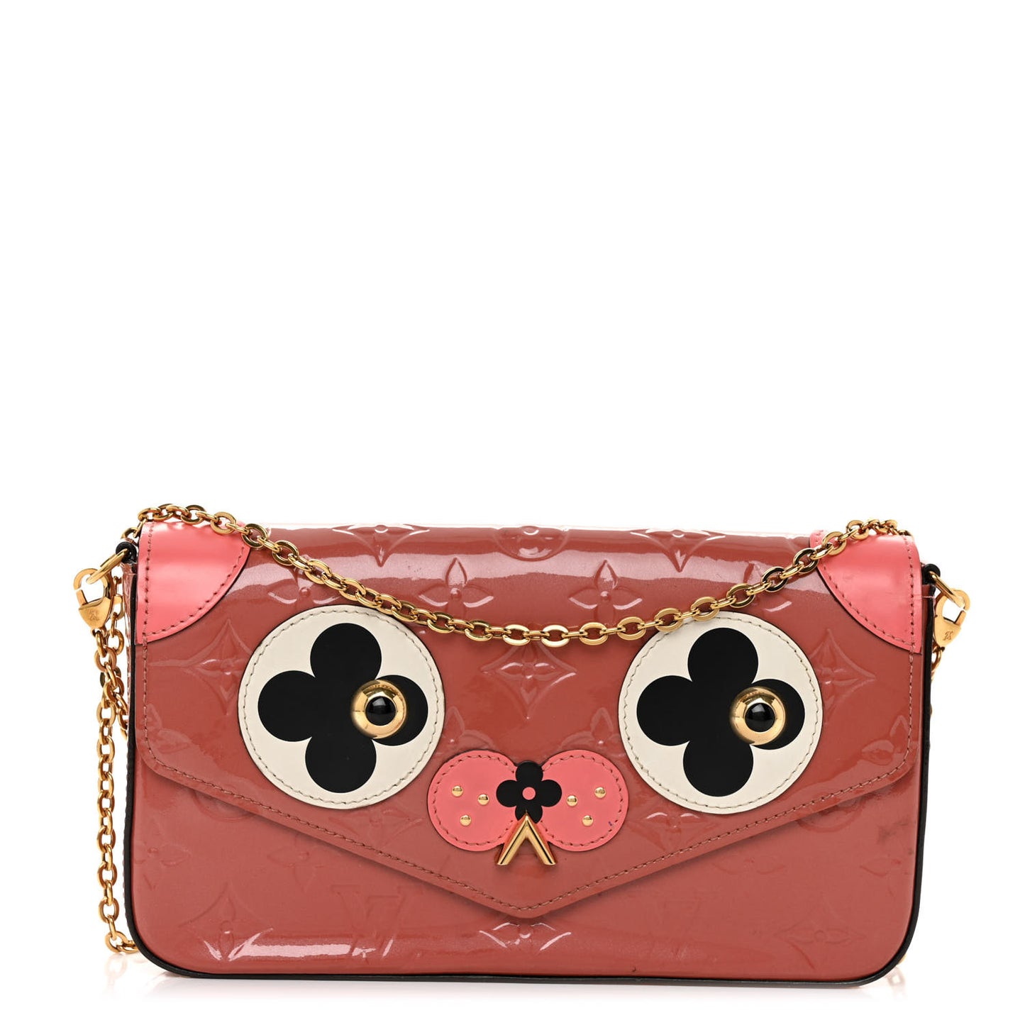 Vernis Valentine Dog Pochette Felicie Chain Wallet Pink