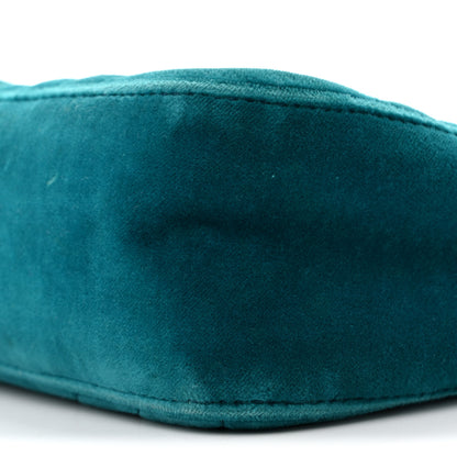 Gucci Velvet Matelasse Small GG Marmont Shoulder Bag Pavone Cyan 8 of 12