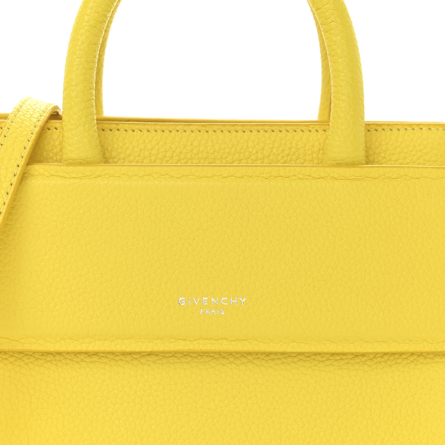 Grained Calfskin Nano Horizon Satchel Yellow