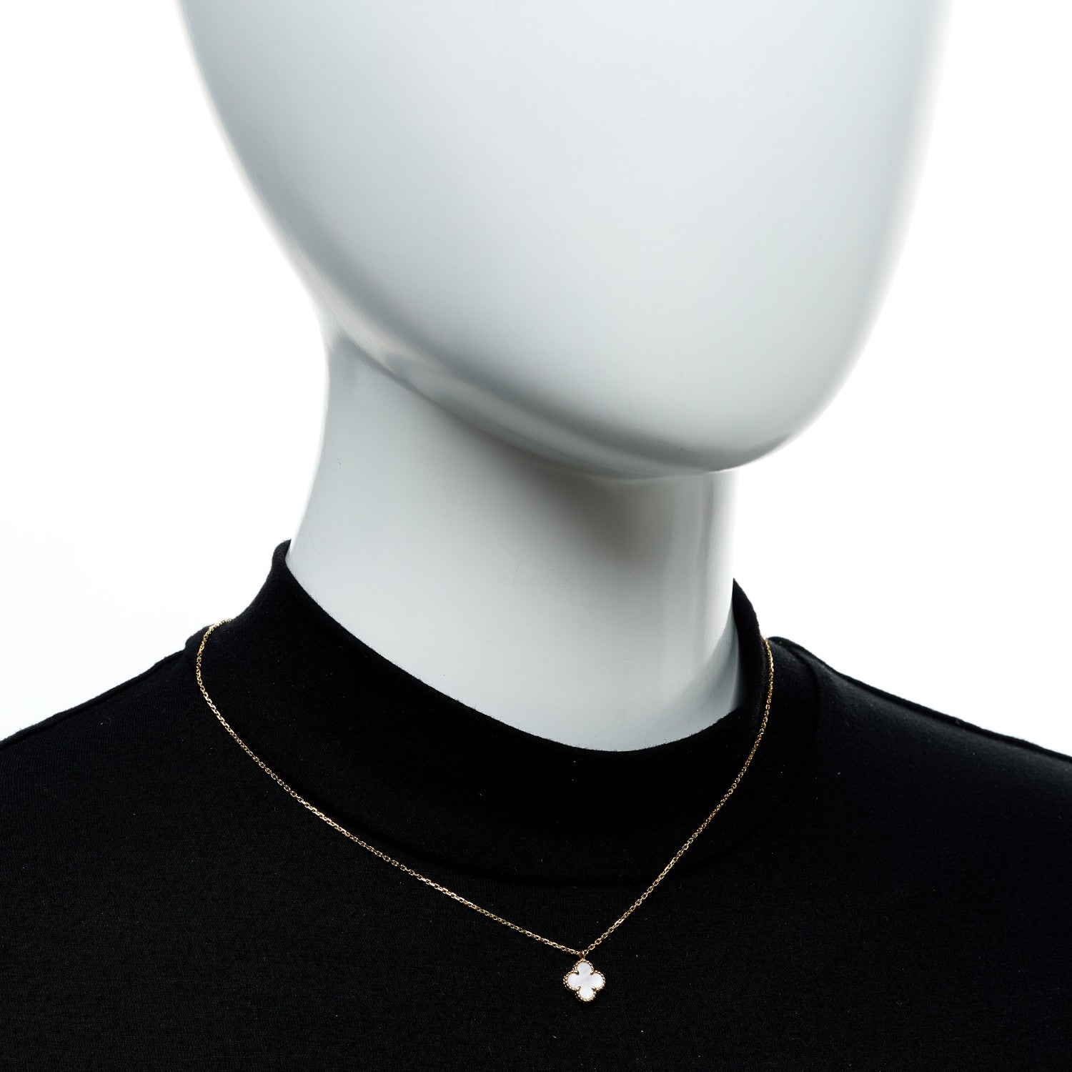 Van Cleef & Arpels 18K Yellow Gold Mother of Pearl Sweet Alhambra Pendant Necklace 6 of 6