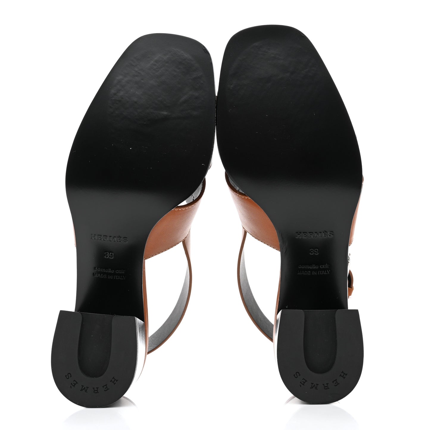 Calfskin Elbe 60 Sandals 39 Marron Glaise