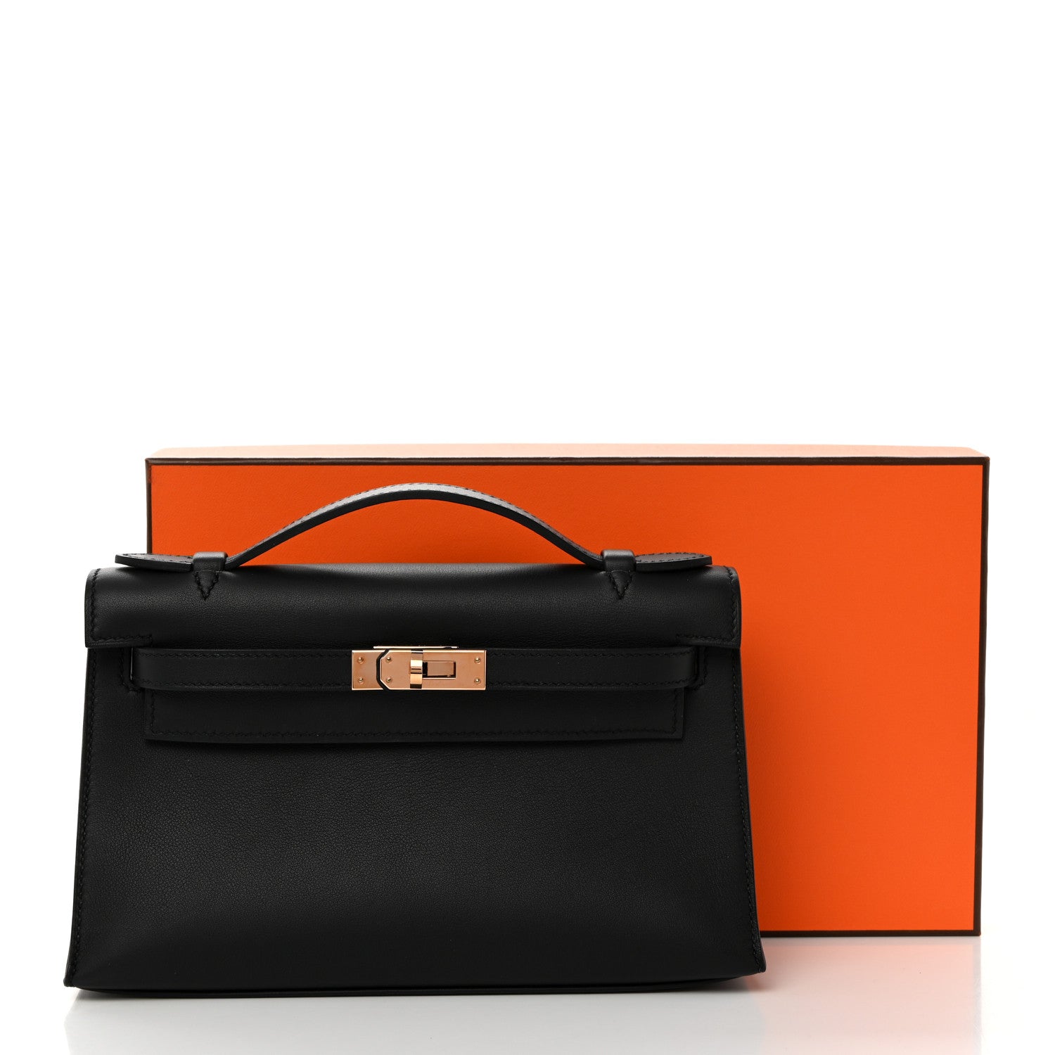 Hermes Swift Kelly Pochette Clutch Black 9 of 9