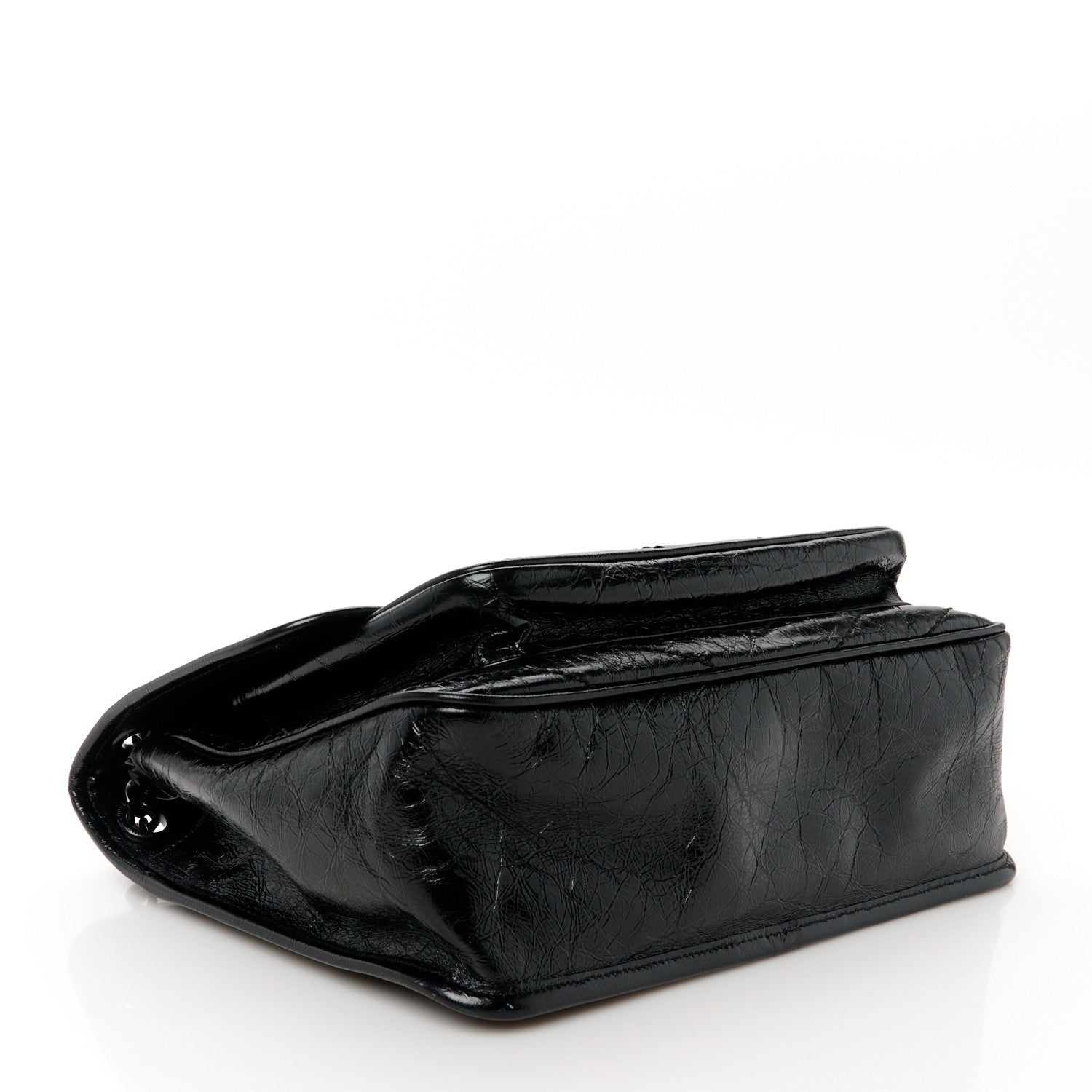 Saint Laurent Crinkled Calfskin Matelasse Monogram Medium Niki Chain Satchel Black 4 of 10