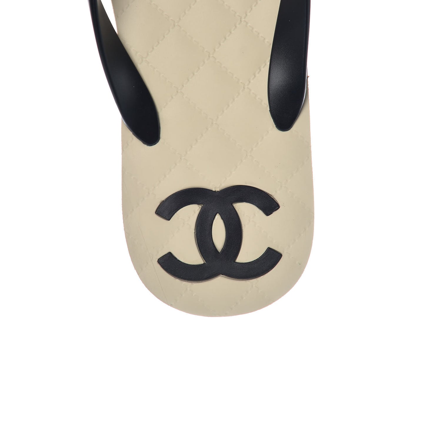 PVC Camellia Thong Sandals 40 Black