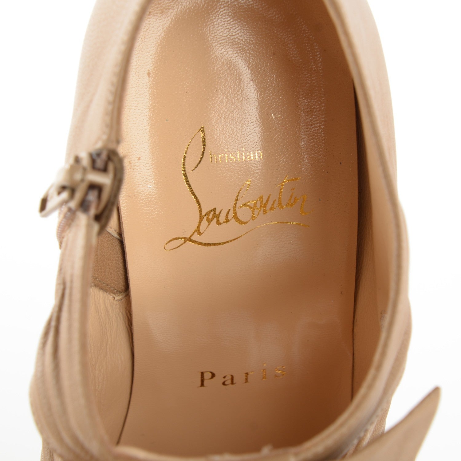 Christian Louboutin Nappa Madame Butterfly Booty 150 Ankle Boots 37 Beige 7 of 7