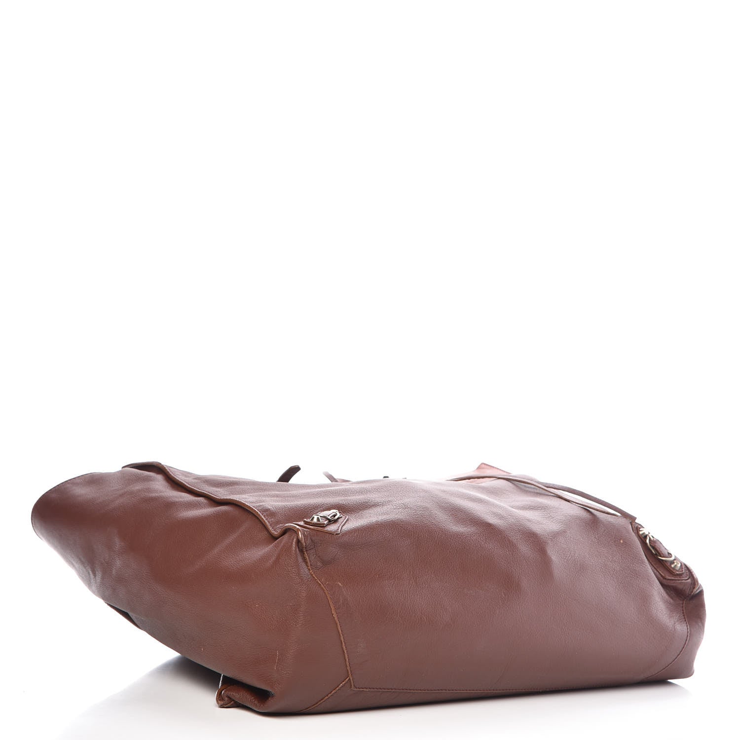 Balenciaga Calfskin Papier Flap Tote Castagna 4 of 20