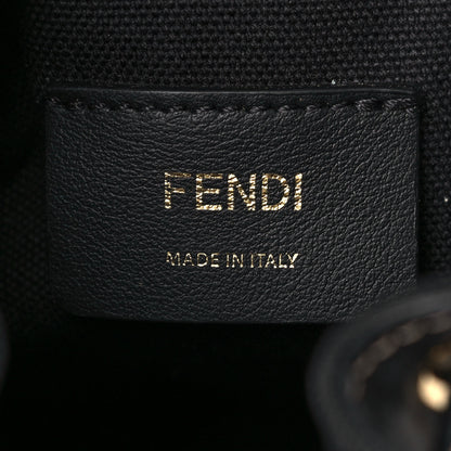 Fendi Canvas Vitello King F is Fendi FF Embroidered Mini Mon Tresor Bucket Bag Black 6 of 12