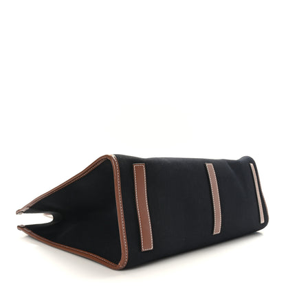 Burberry Canvas Smooth Calfskin Medium Two Tone Freya Tote Black Tan 4 of 8