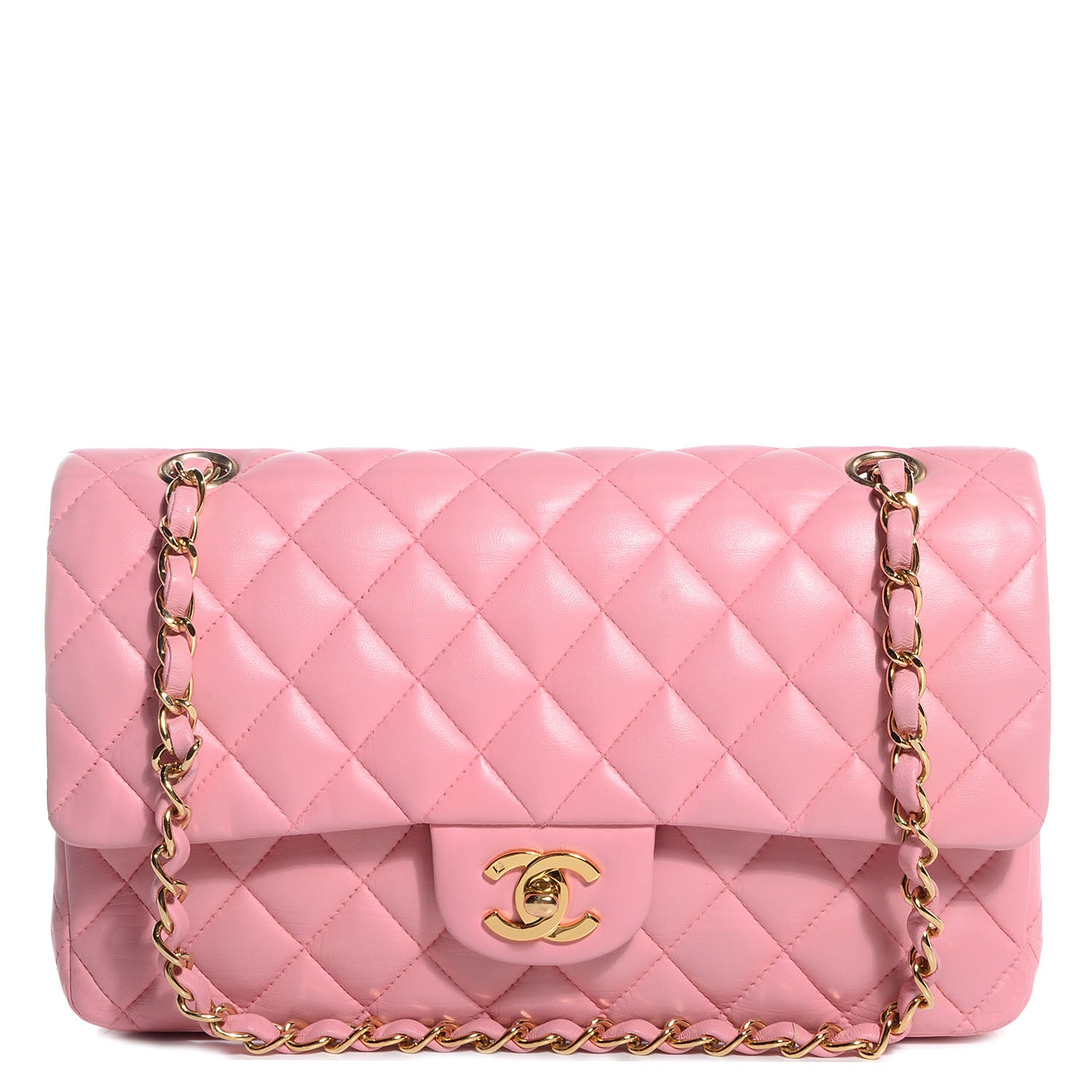 Chanel Lambskin Quilted Medium Double Flap Light Pink 1 of 8