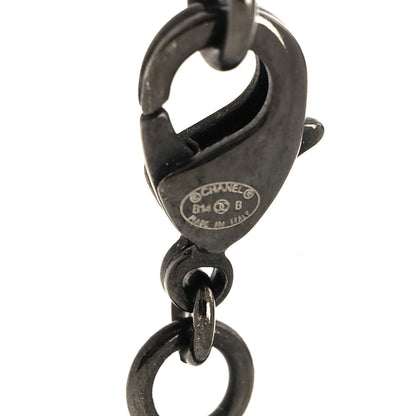 Chanel Ruthenium Crystal CC Necklace Black 5 of 5
