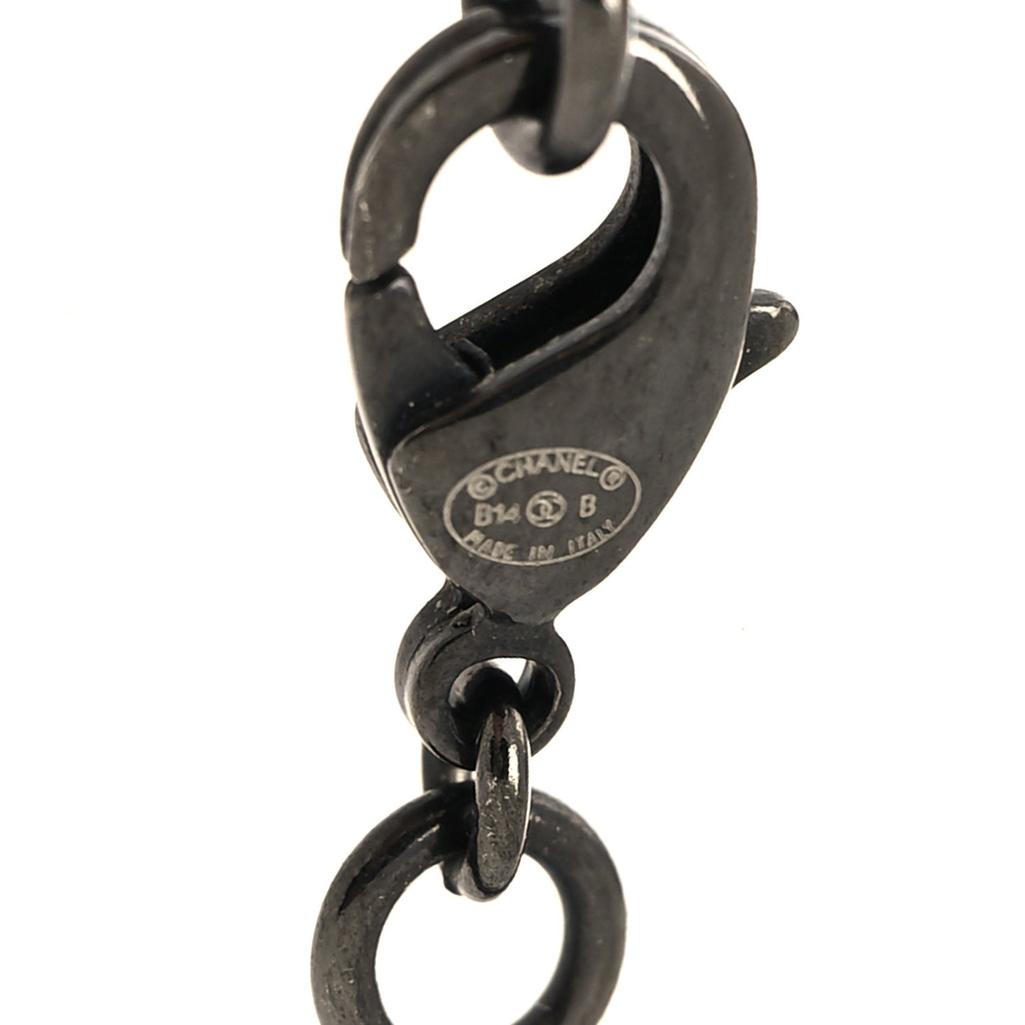 Ruthenium Crystal CC Necklace Black