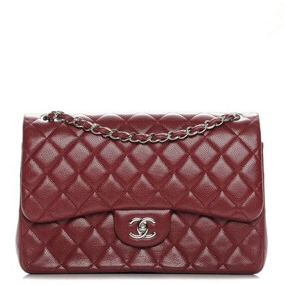 Chanel Caviar Quilted Jumbo Double Flap Burgundy 1 of 10