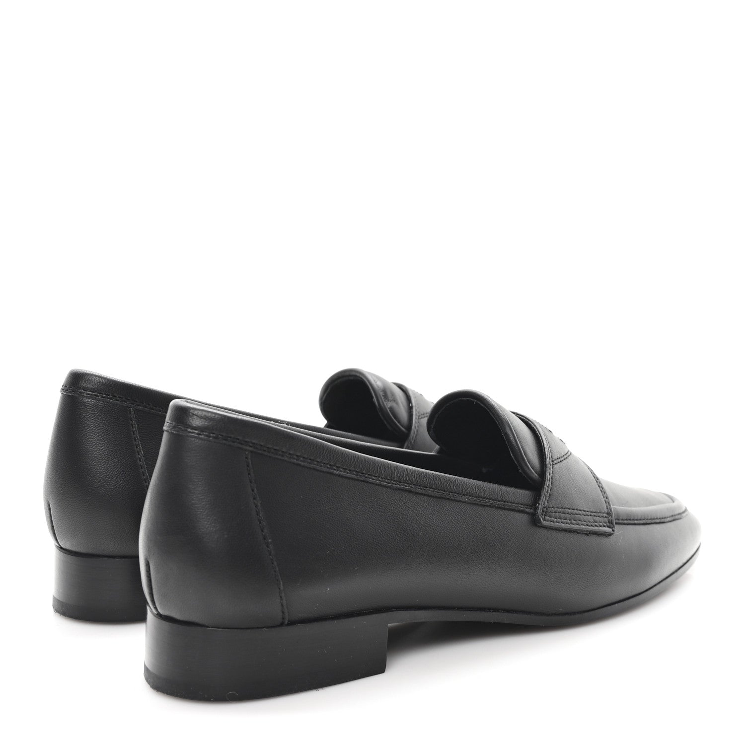 Chanel Lambskin Womens Stitched CC Loafers 38 Black 5 of 9