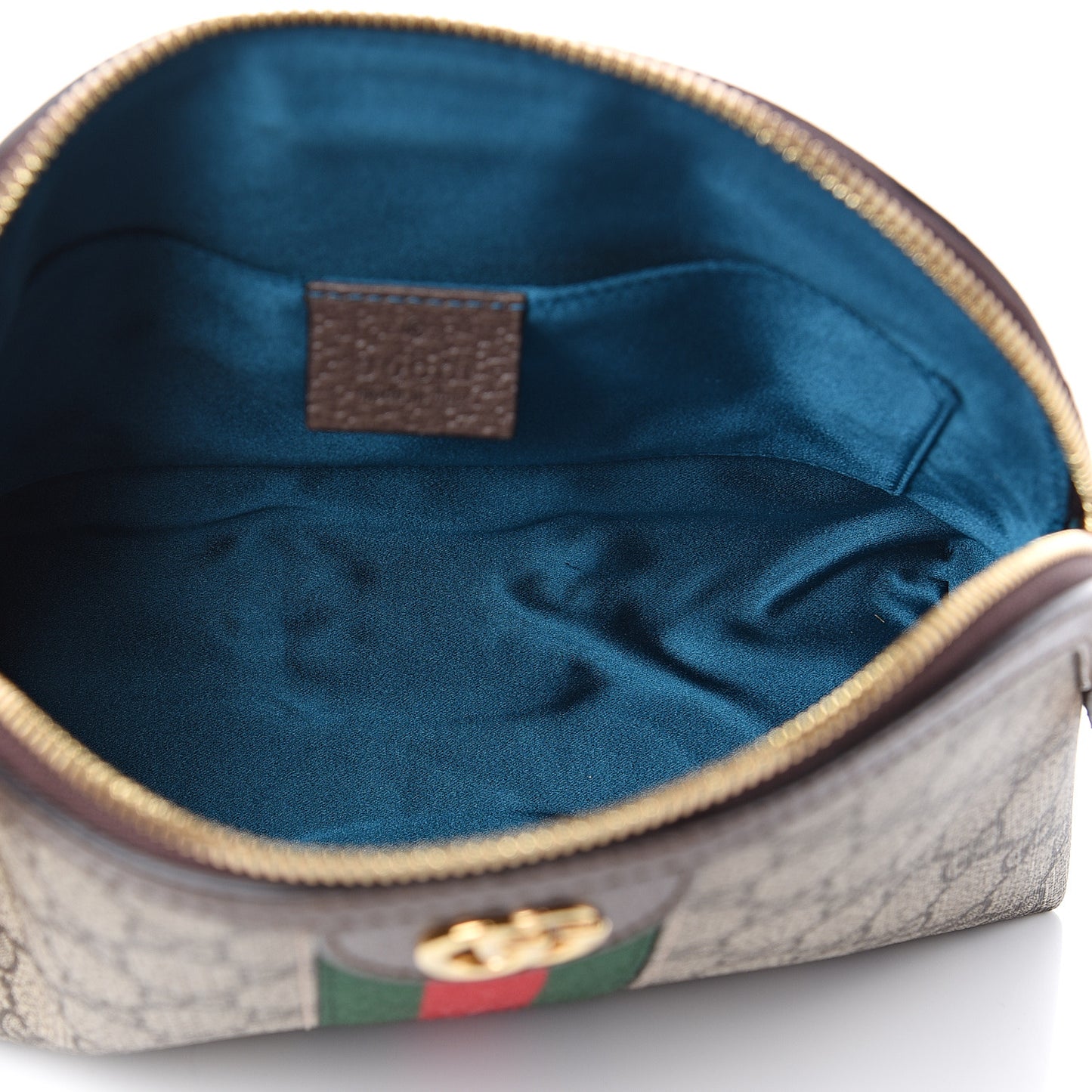 GG Supreme Monogram Textured Dollar Calfskin Web Small Ophidia Dome Shoulder Bag Beige Ebony New Acero
