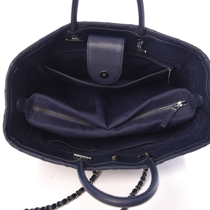 Chanel Caviar Quilted Large Coco Handle Shopping Tote Navy 5 of 10