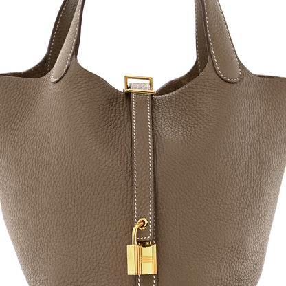 Hermes Taurillon Clemence Picotin Lock 18 PM Etoupe 8 of 10