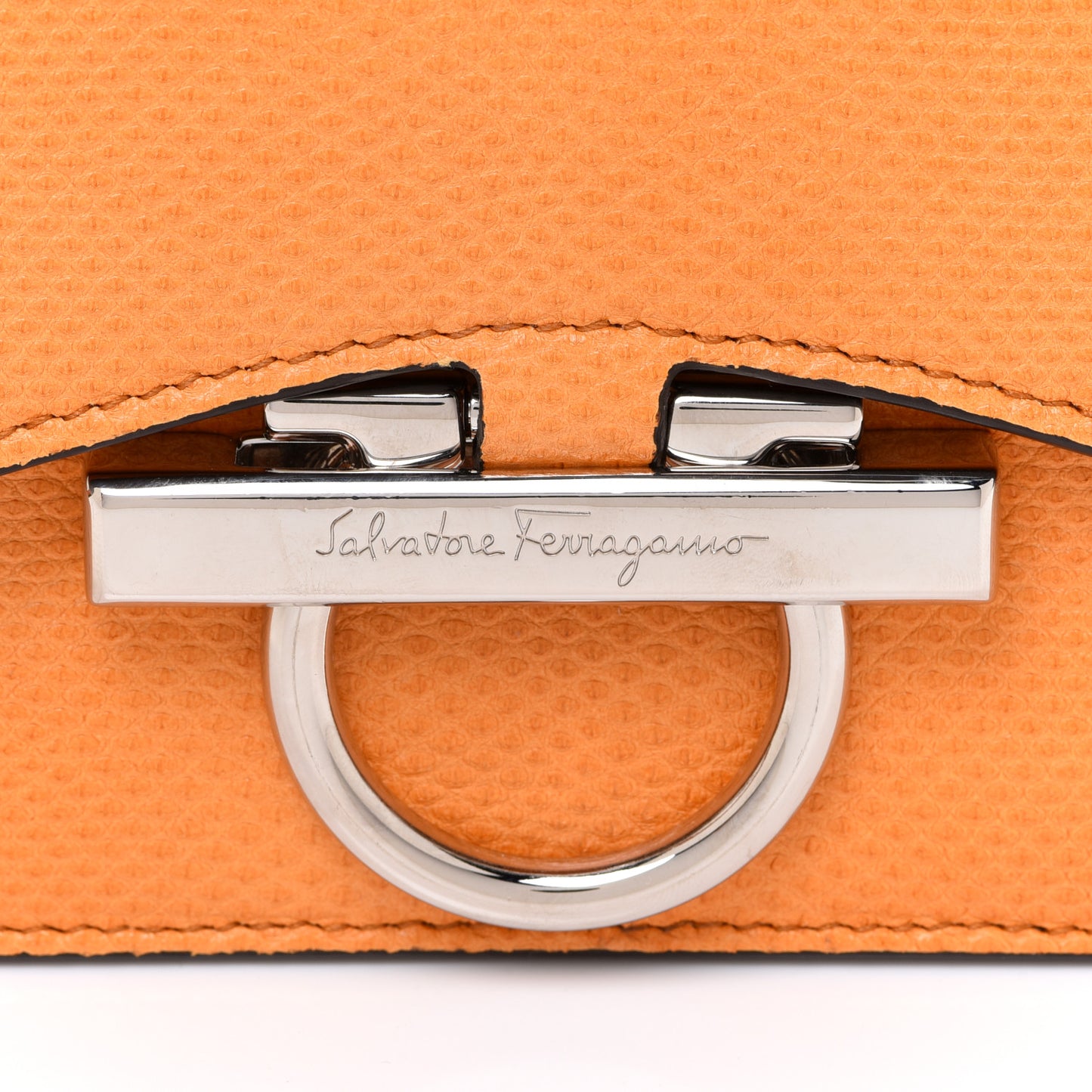 Calfskin Reptile Embossed Small Joanne Crossbody Orange