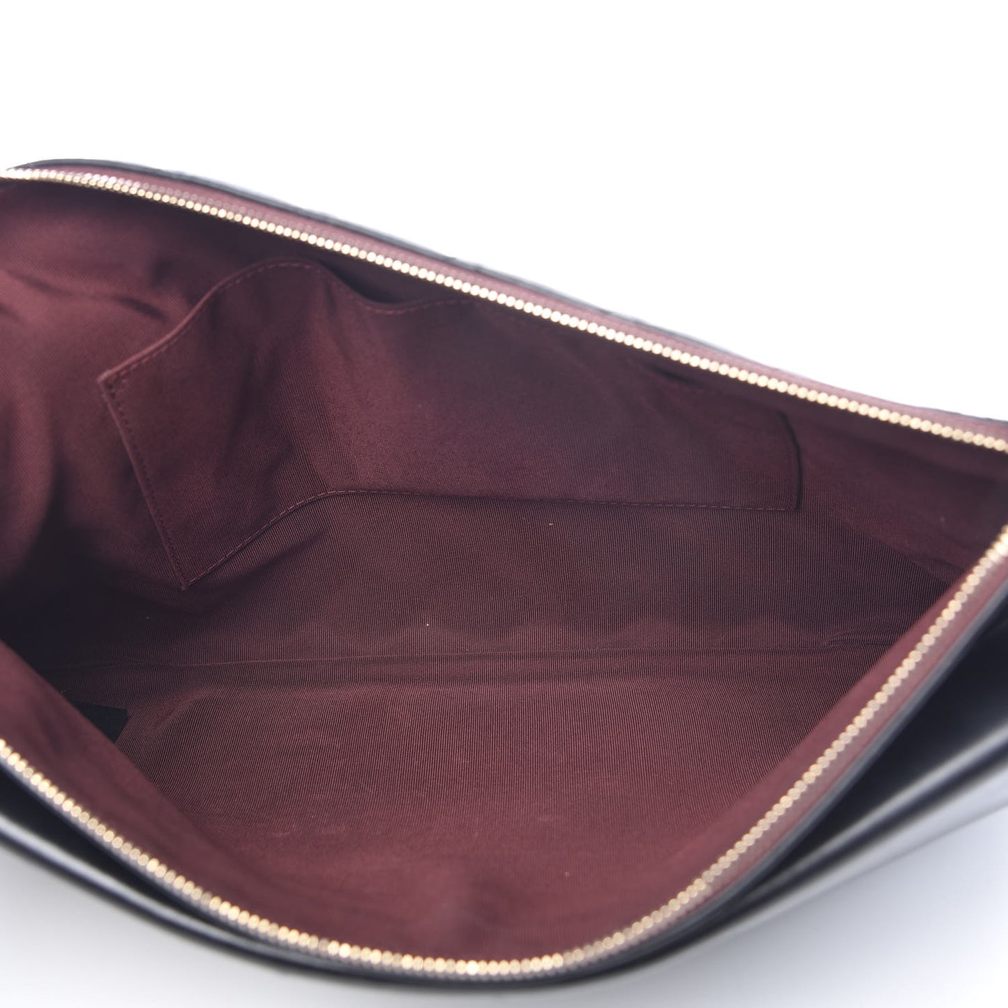Lambskin Quilted Large Flap Cosmetic Case Black