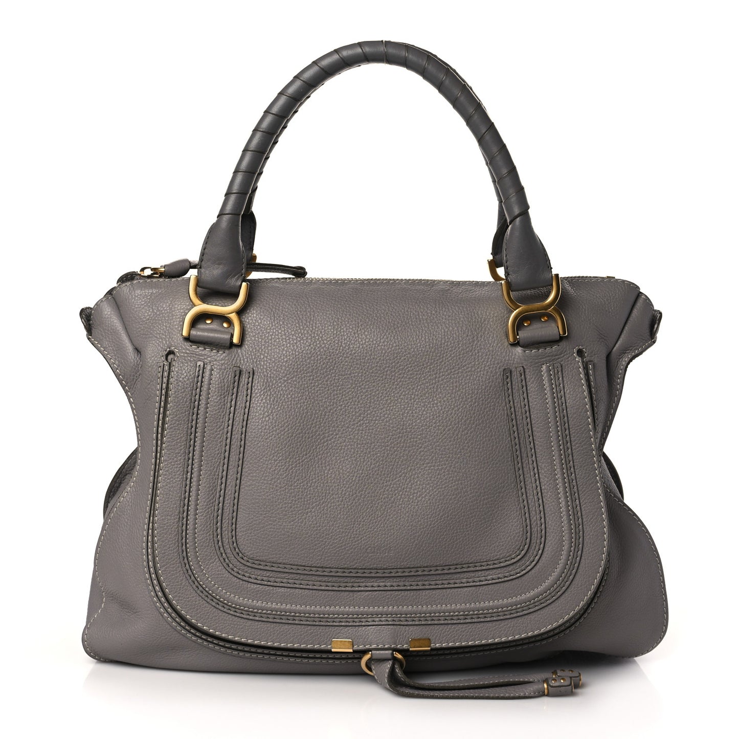 Calfskin Large Marcie Satchel Cashmere Grey