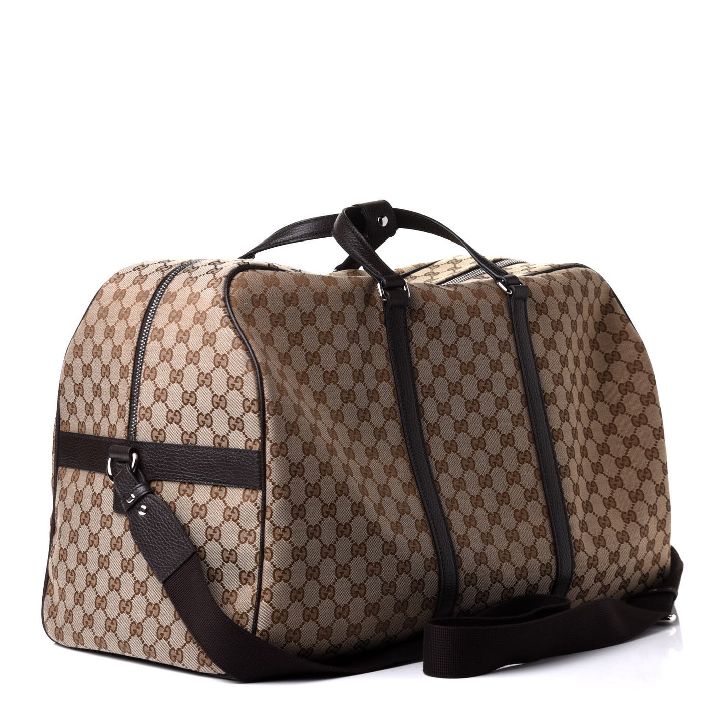 Monogram Dollar Calfskin Large Boston Duffle Bag Beige Ebony Testa di Moro Marrone Scuro