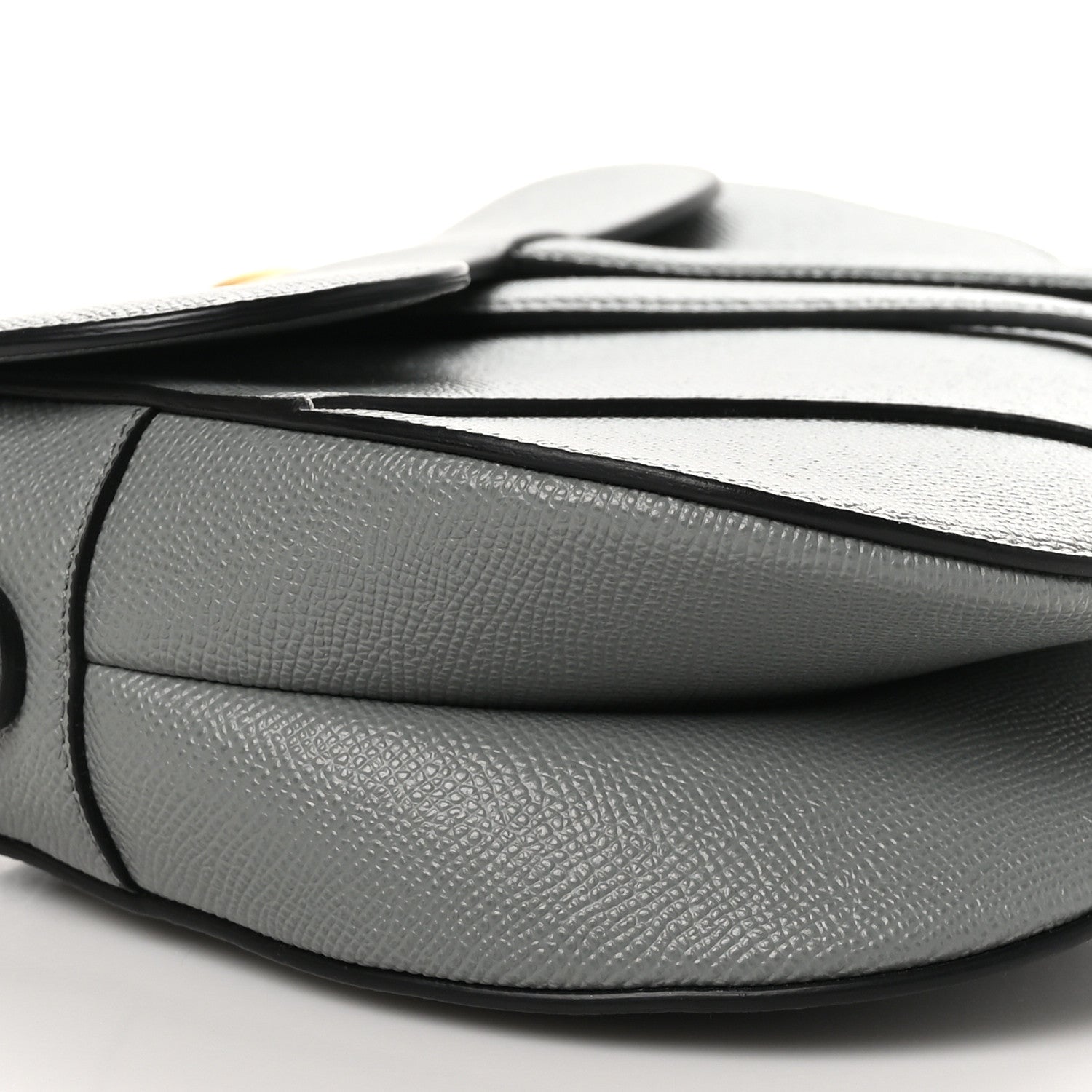 Christian Dior Grained Calfskin Saddle Bag Grey Stone 9 of 10