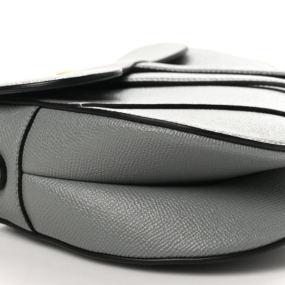 Christian Dior Grained Calfskin Saddle Bag Grey Stone 9 of 10